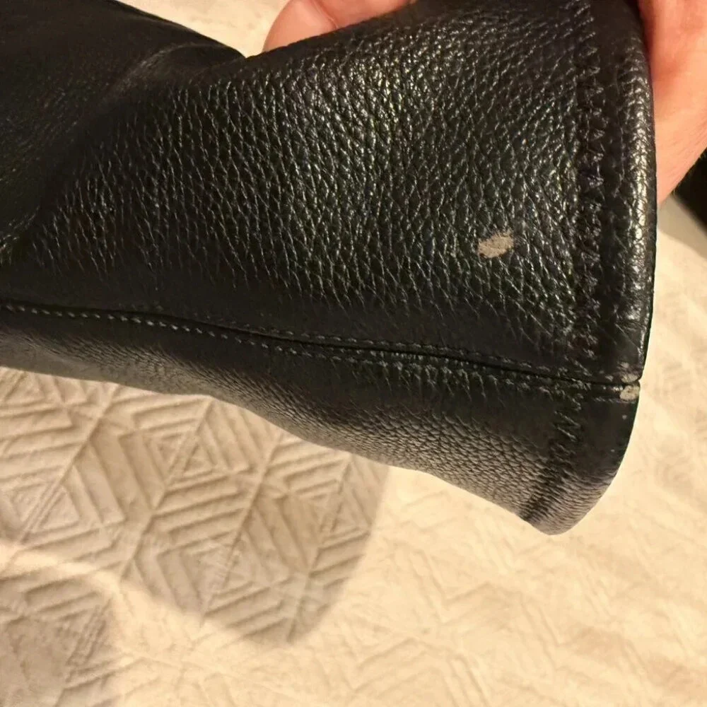 Black Leather Knee High Heeled Boots, Michael Kors, Size 7 - Picture 8 of 10